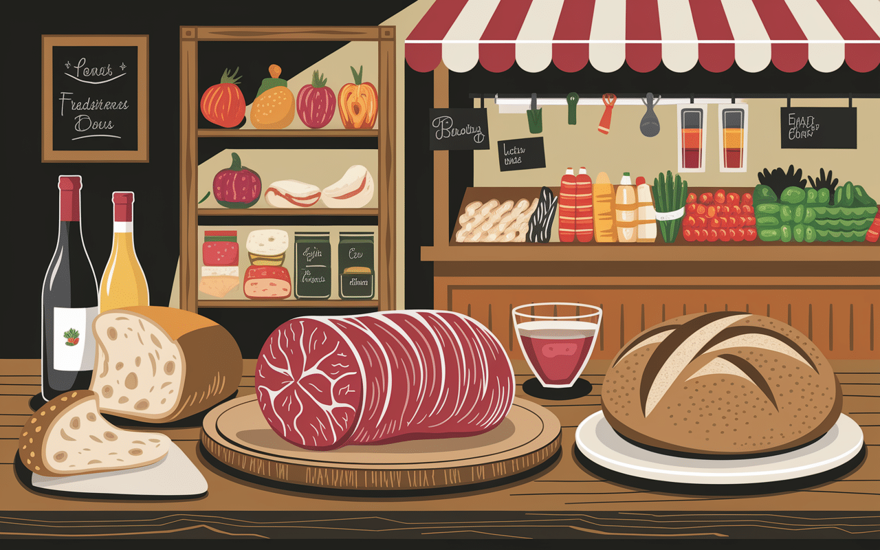 Charcuterie et fromages Vic Espagne marché gastronomique