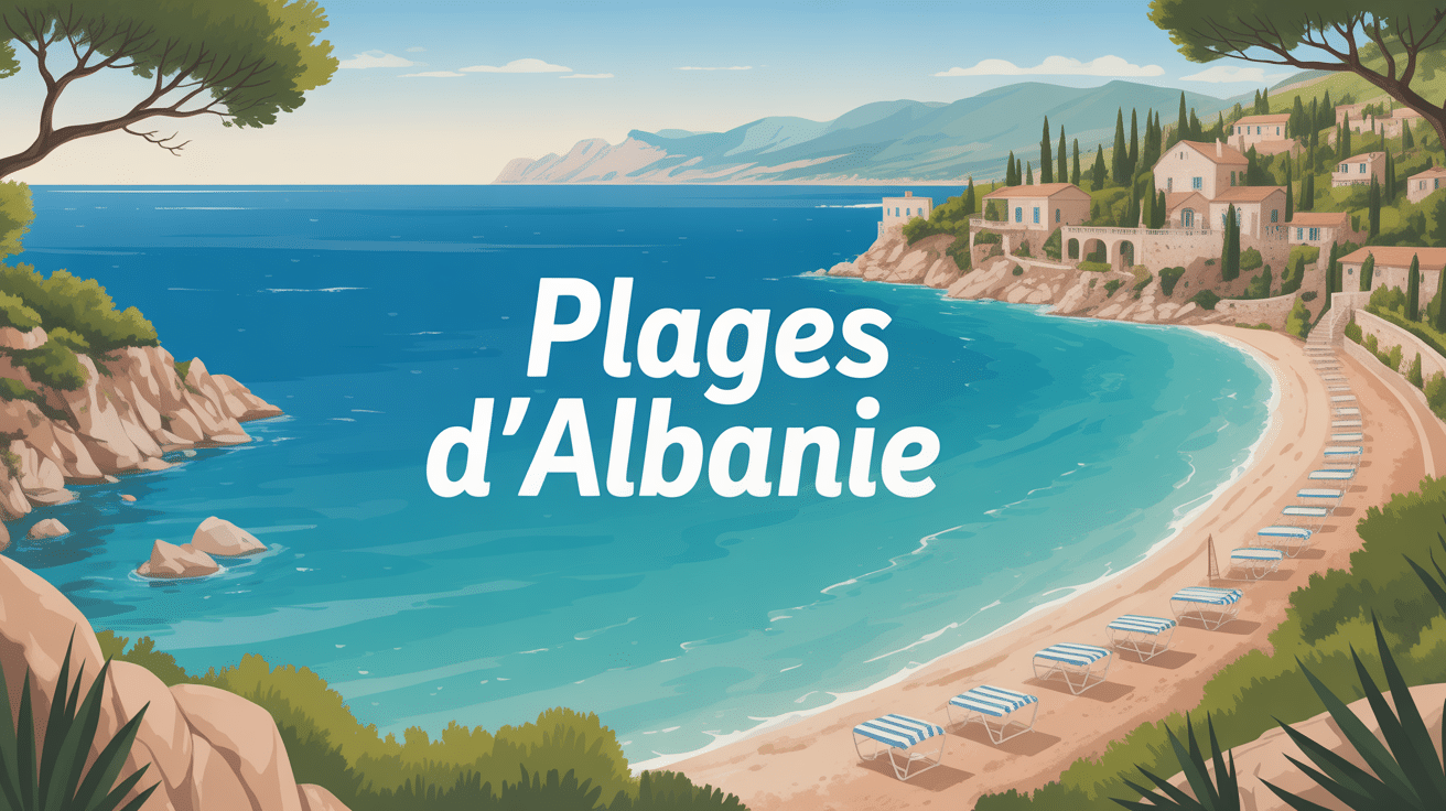 Vue panoramique côte albanie plage