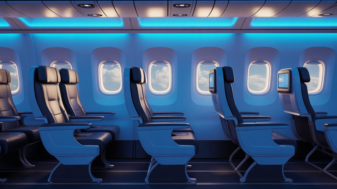 Cabine moderne boeing 777-300 sièges confort