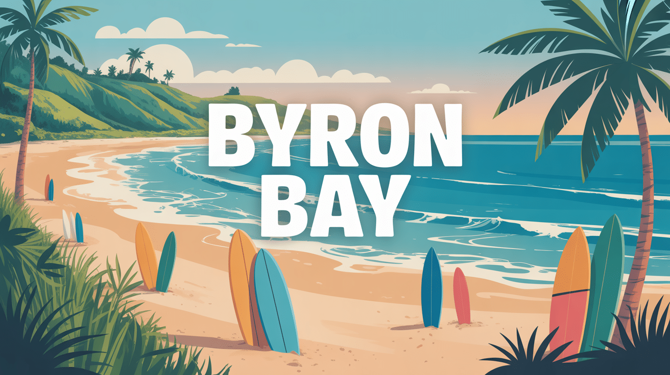 vue de byron bay plage phare et surf