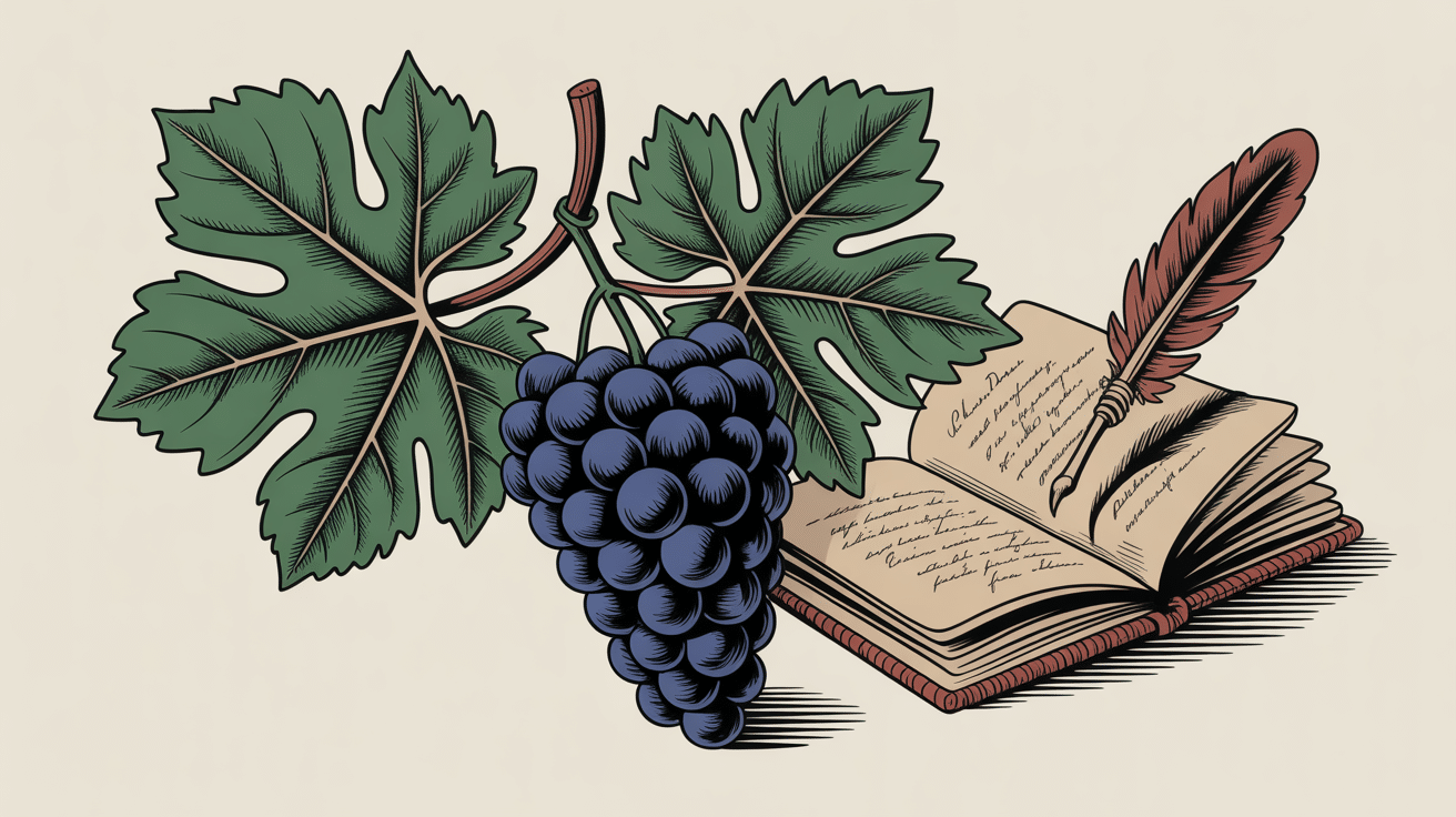 Carignan de Bordeaux feuille et grappe historique