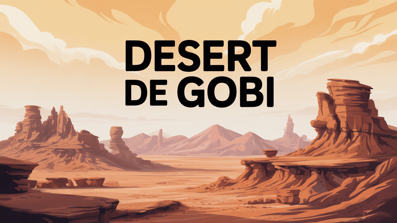 Vue du desert de Gobi avec montagnes et plateaux