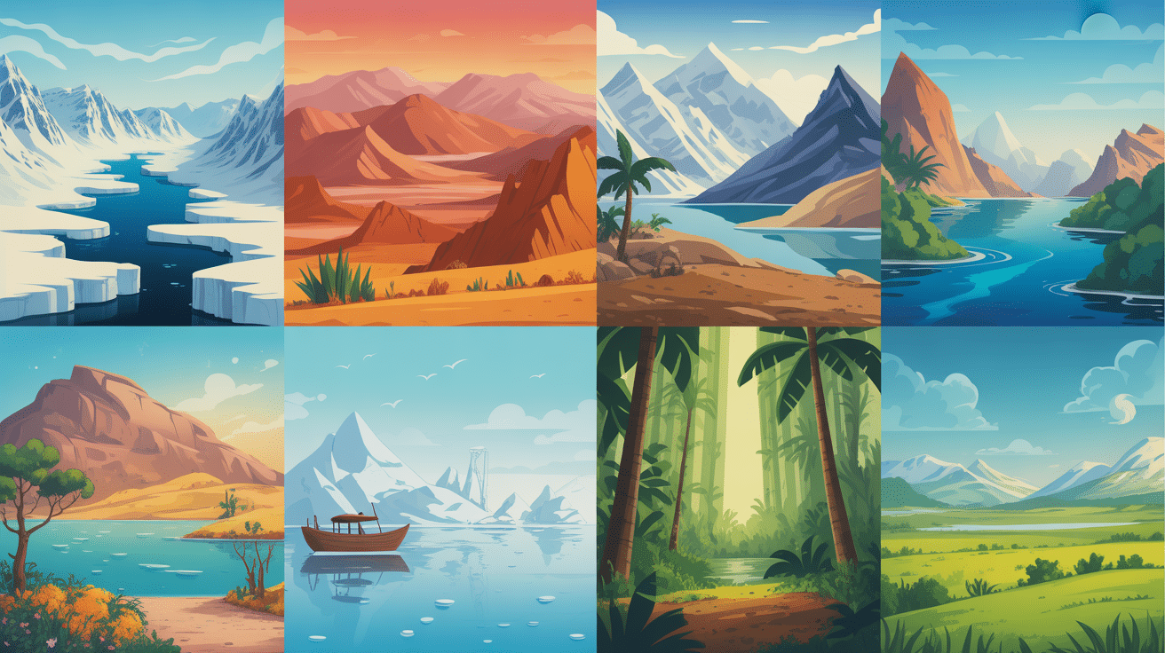 paysages variés pays en n