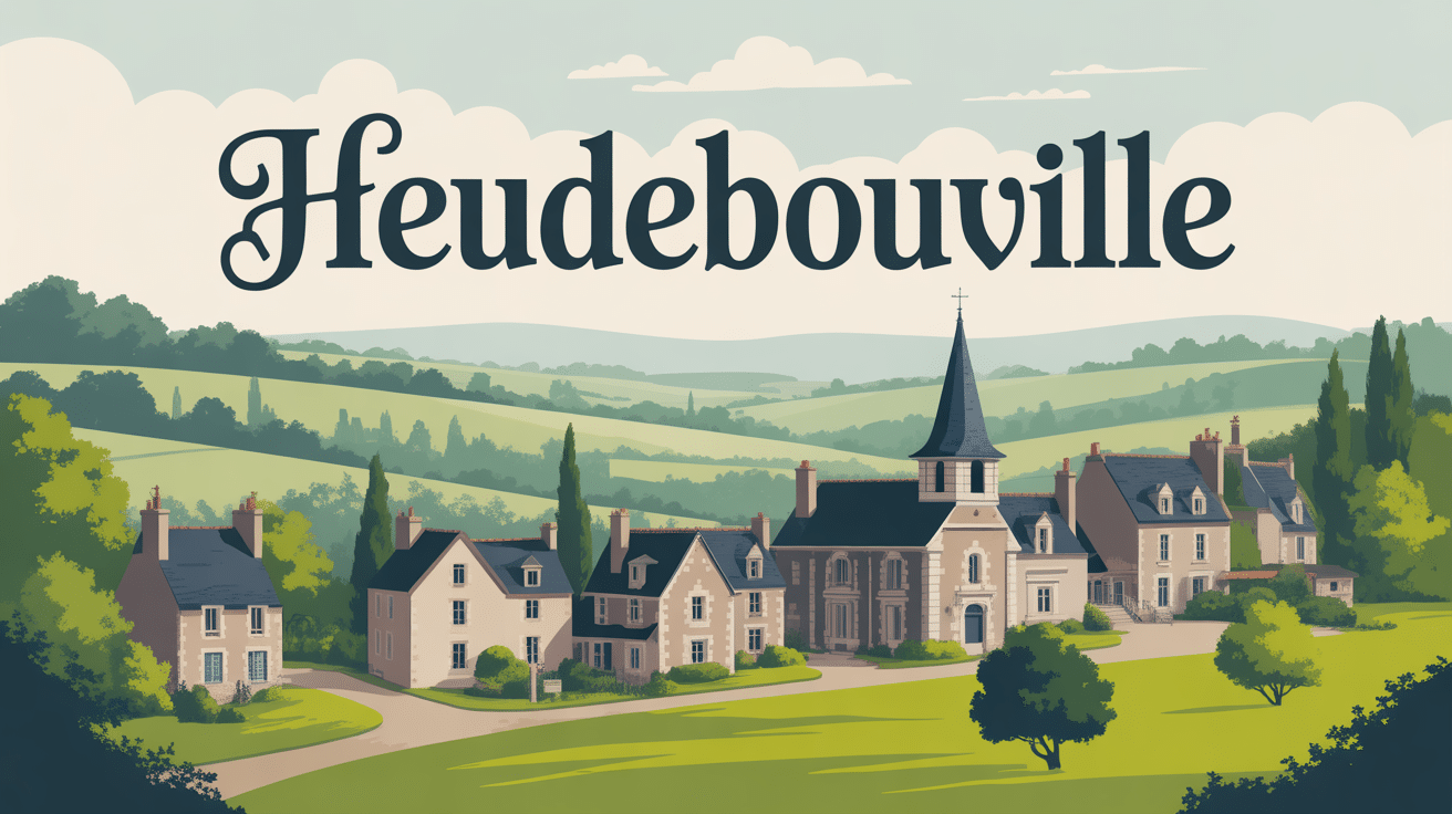 Vue panoramique du village de Heudebouville