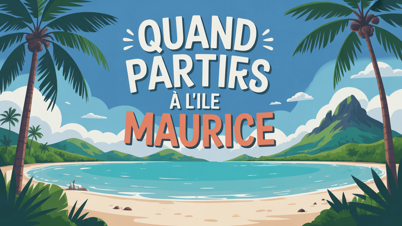 ile maurice quand partir, illustration plage sable blanc palmiers lagon