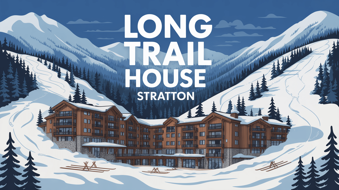 Vue du complexe Long Trail House Stratton en hiver