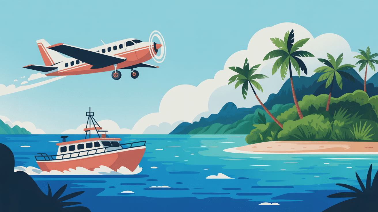 Transport avion bateau vers Maupiti