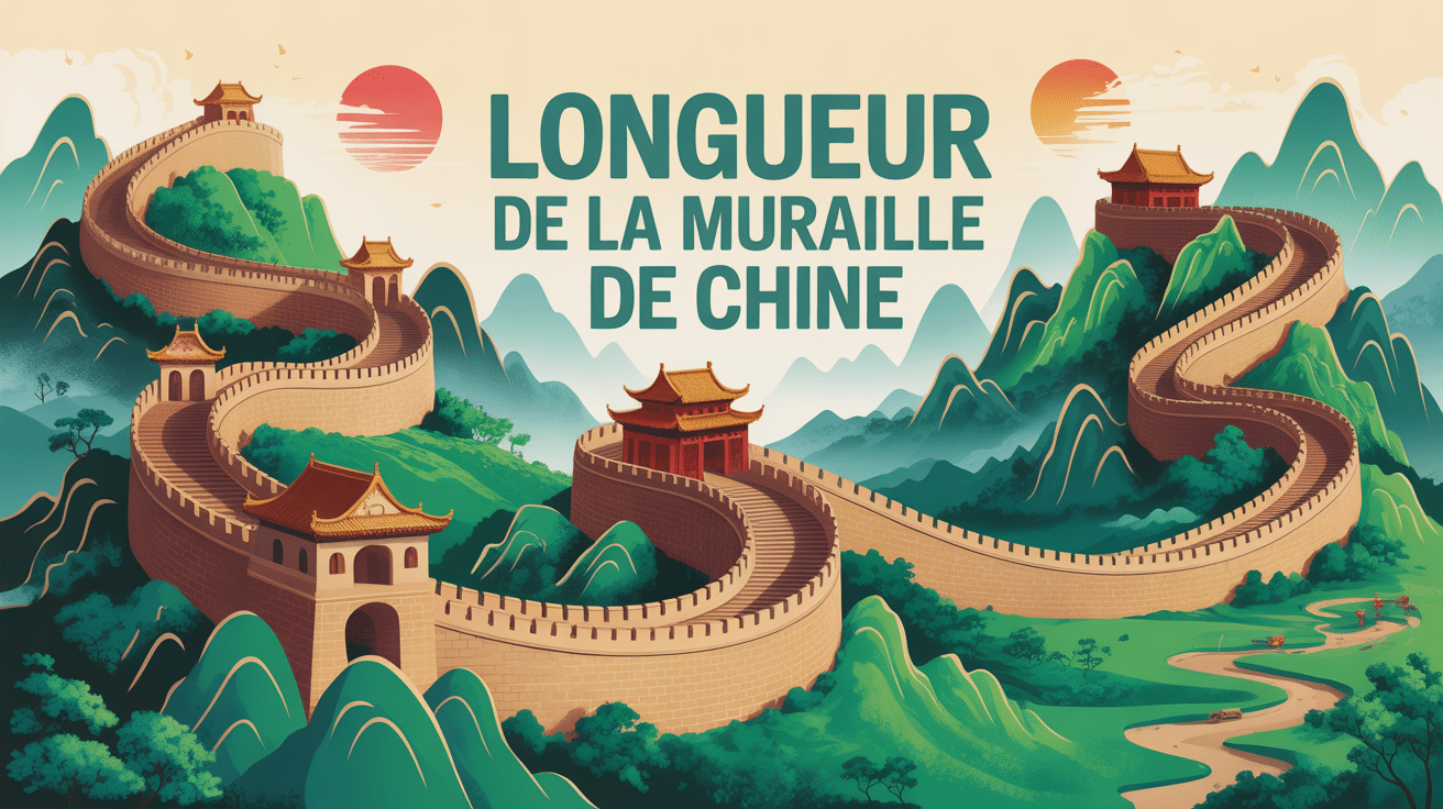 Vue panoramique muraille de Chine longueur