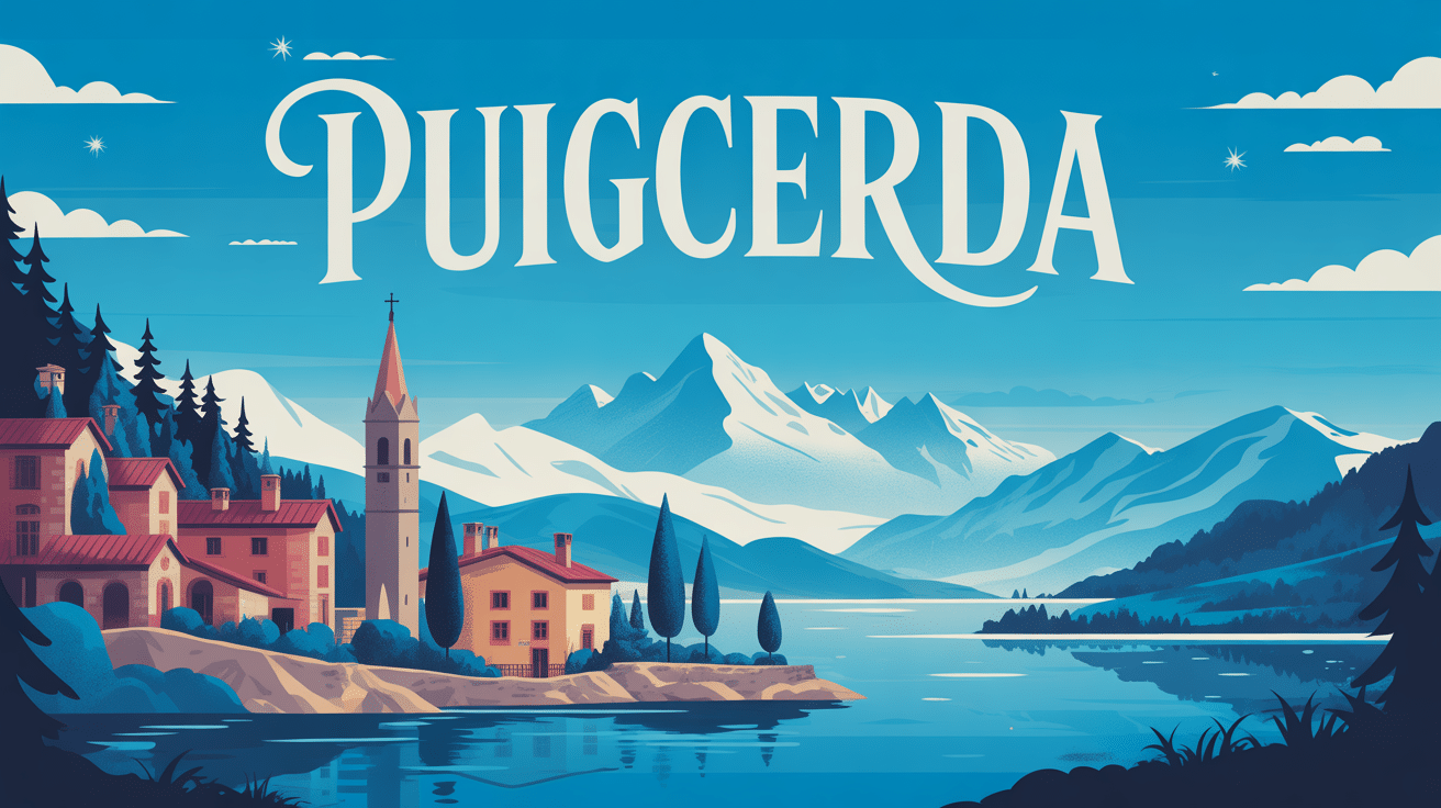 vue ville puigcerda lac montagnes pyrenees