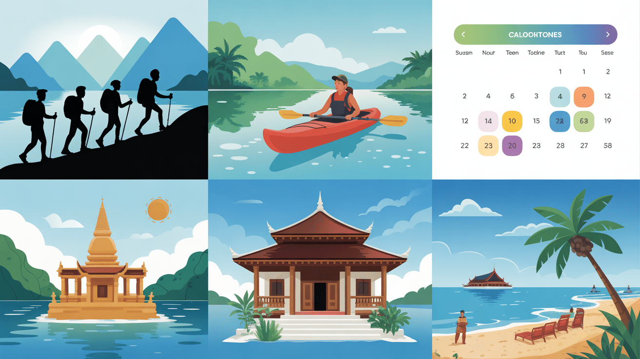 Illustration activités et saisons touristiques quand partir au Vietnam