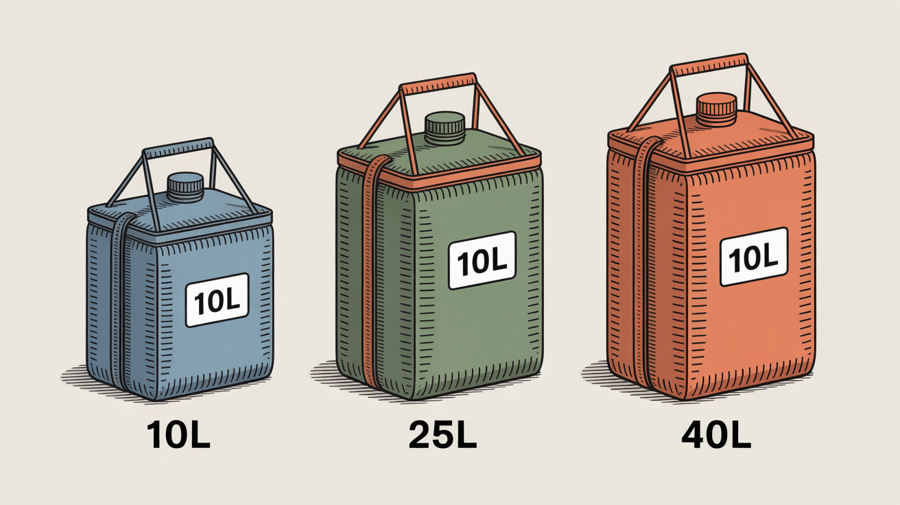 Trois sacs a dos isothermes tailles et materiaux differents