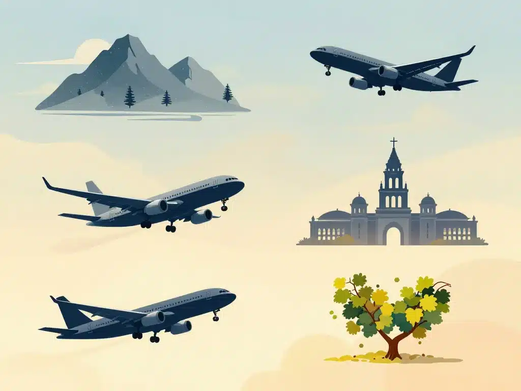 illustration aeroport sicile principaux silhouettes regions