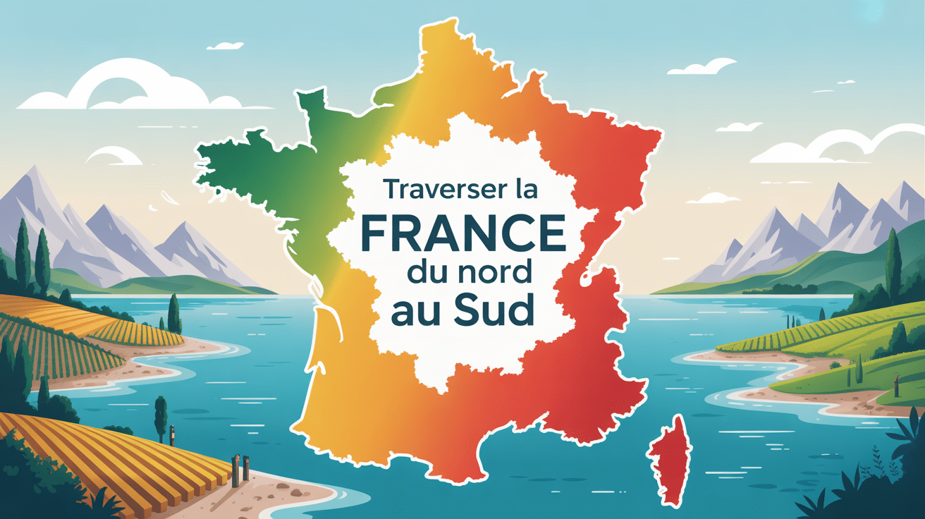 Carte stylisée la France du nord au sud