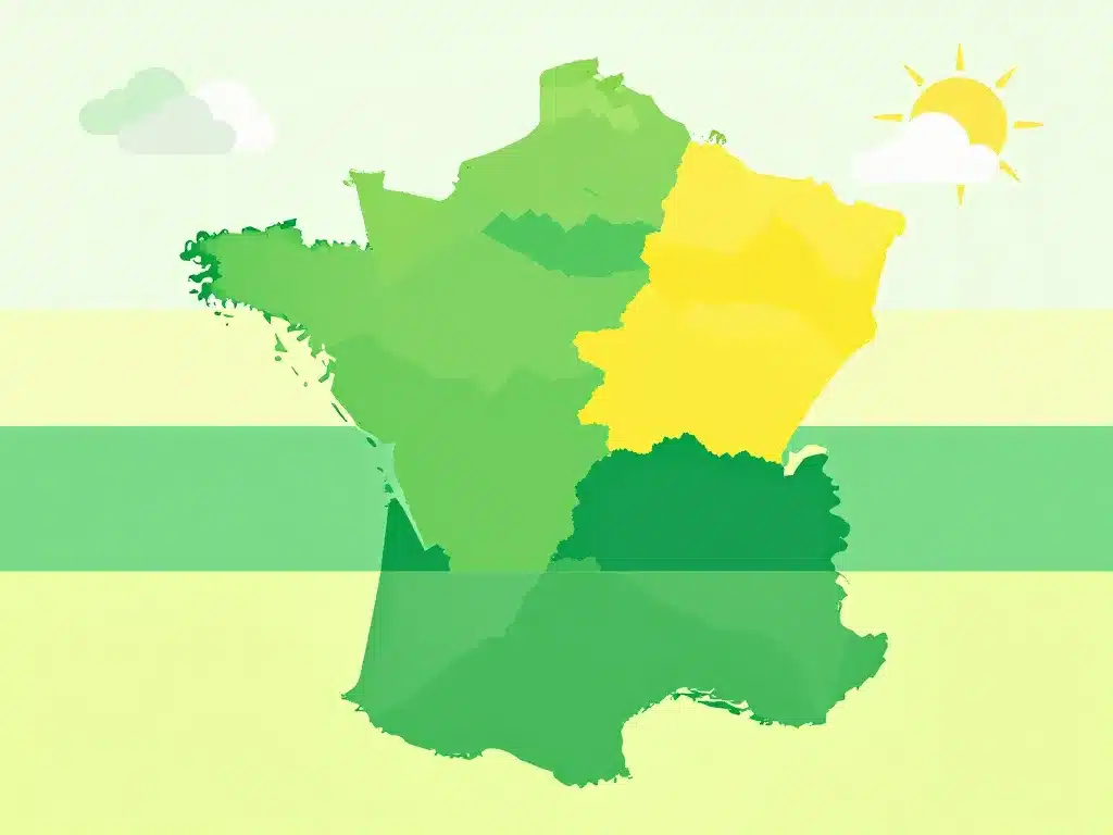 Schéma régions et climats la France du nord au sud