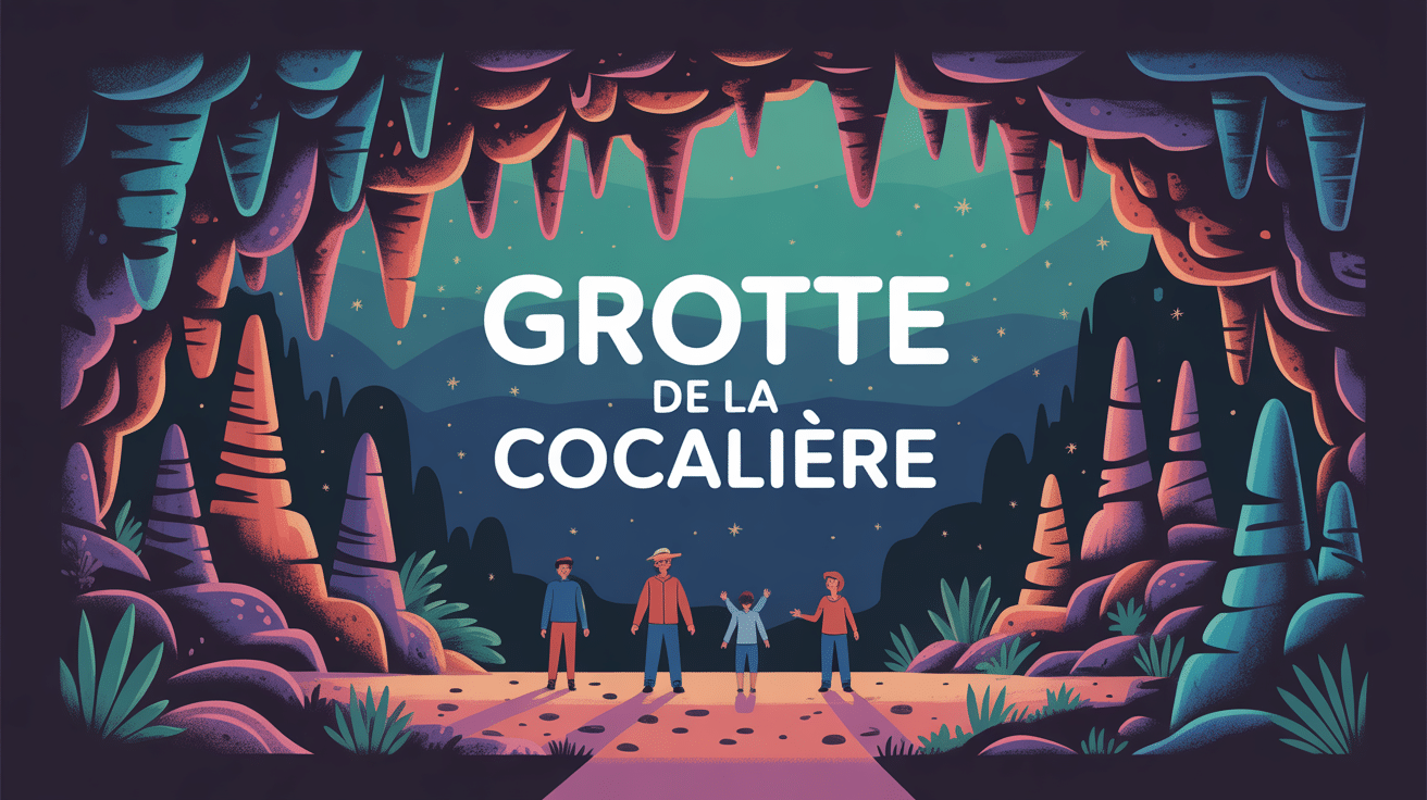illustration grotte de la cocaliere entrée et stalactites