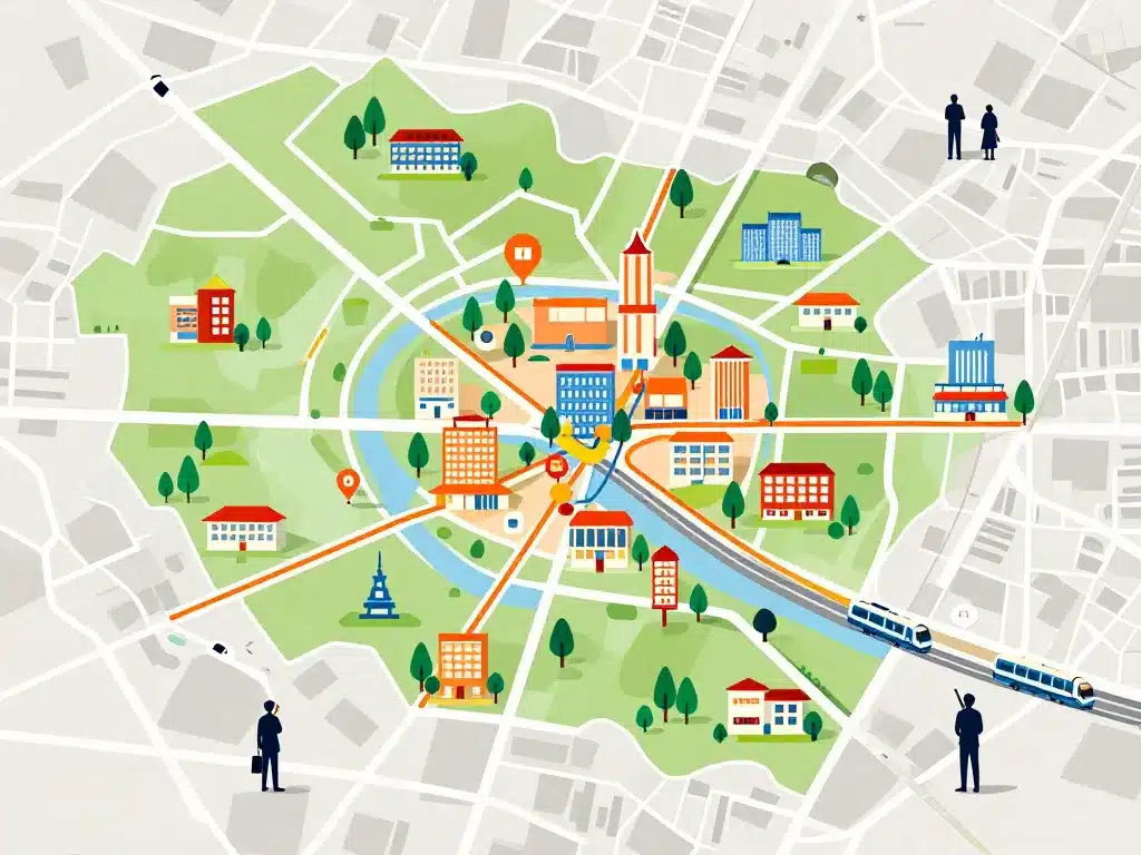 Carte hôtels économiques Etap Hotel Villeurbanne et Lyon