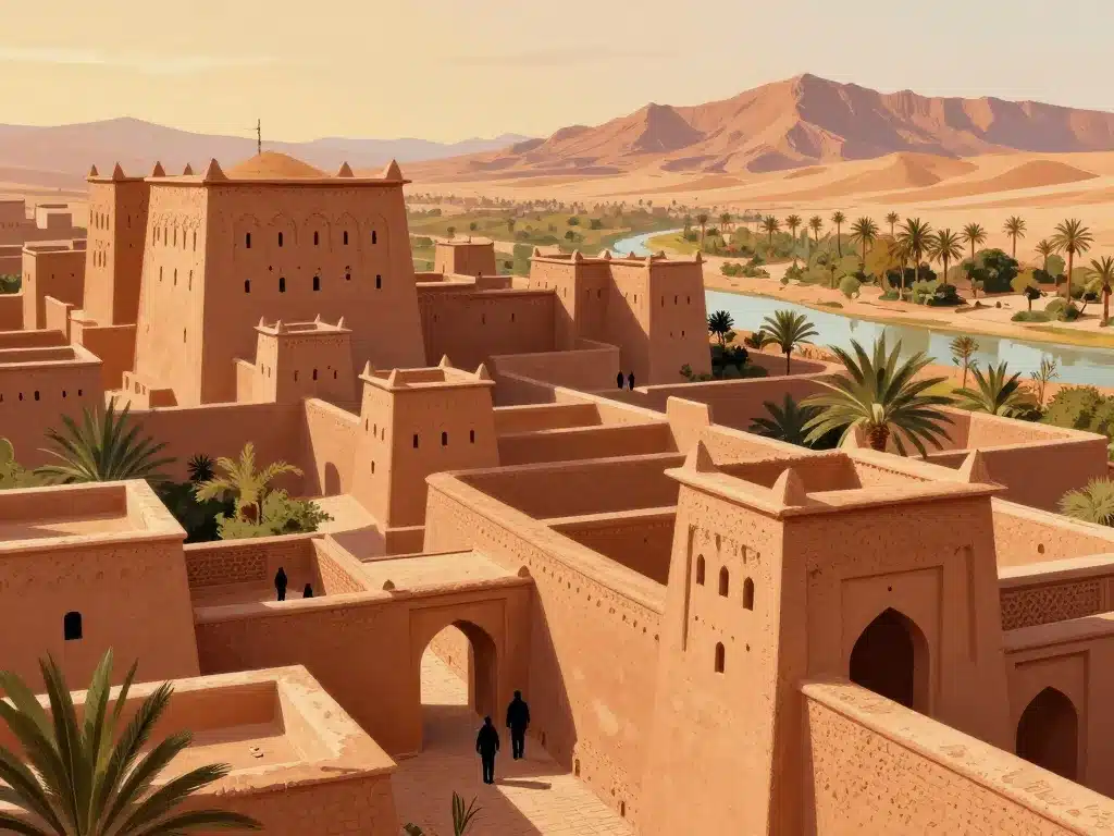 vue ksar ait ben haddou paysages allees visite