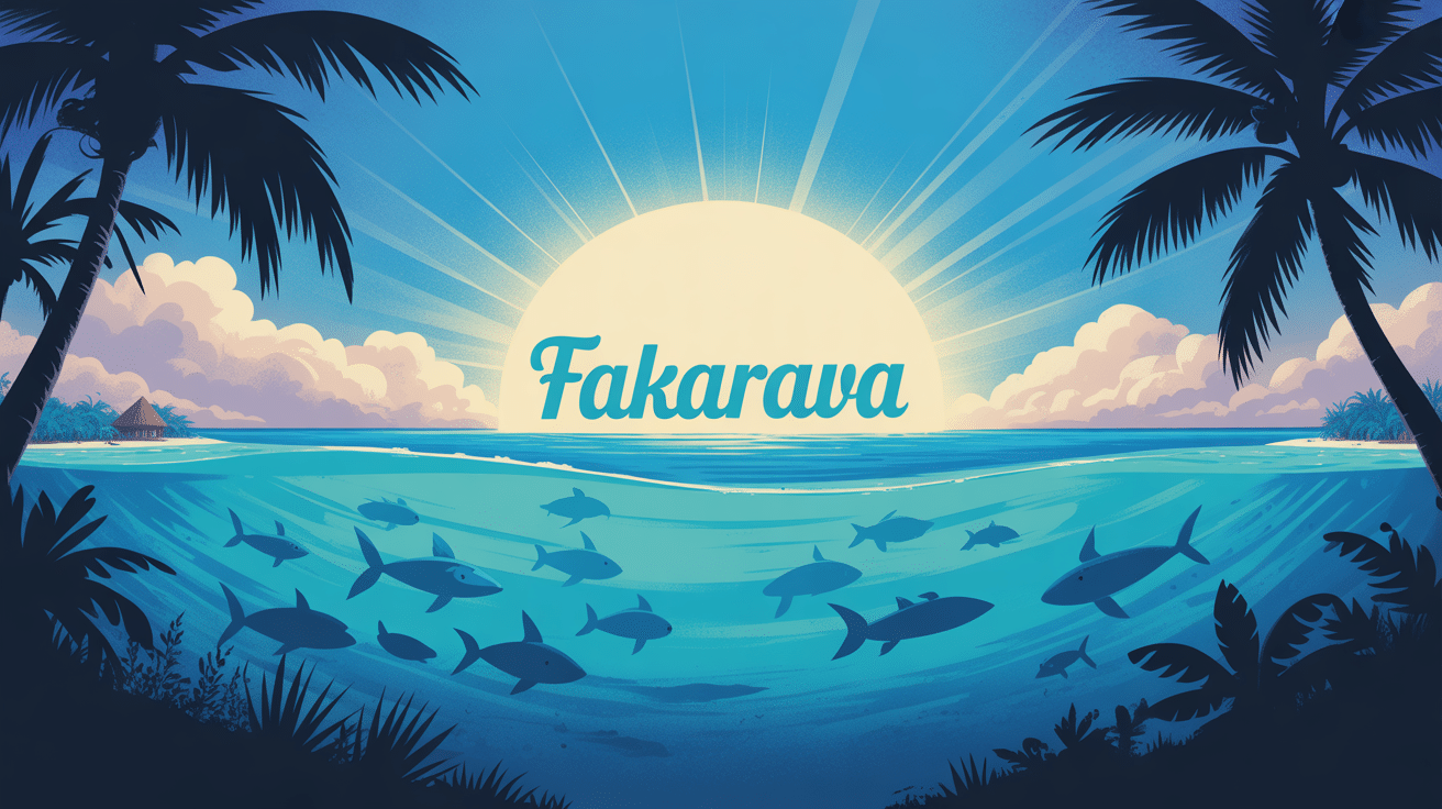 illustration atoll fakarava lagon motu