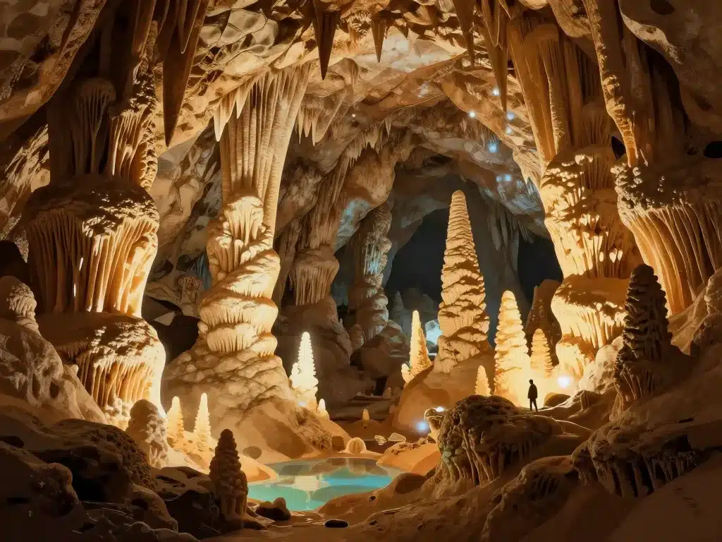 salle souterraine grotte de domme stalactites colonnes