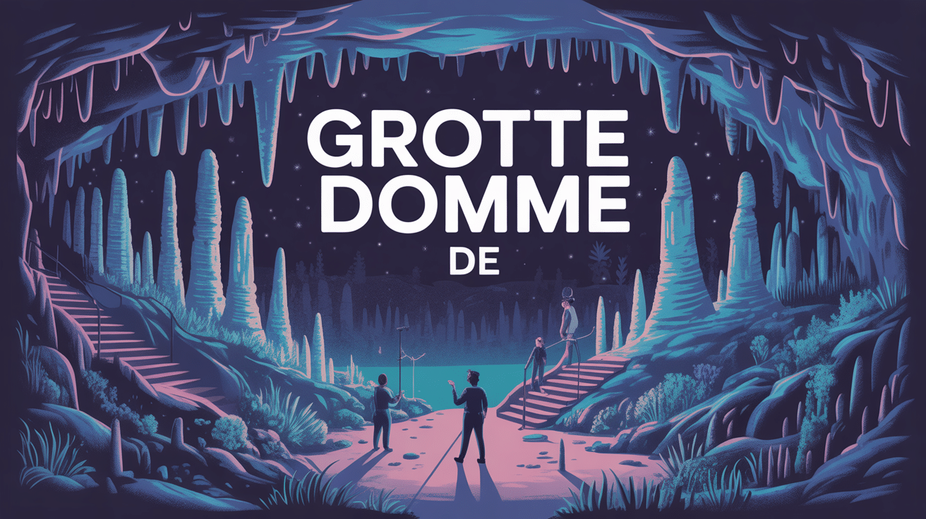 illustration stylisée grotte de domme formations spectaculaires