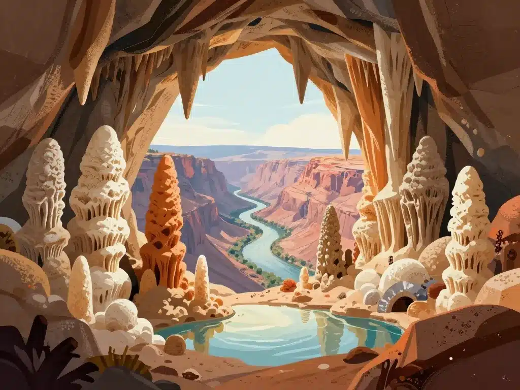 salles et concrétions de la grotte de la madeleine ardèche