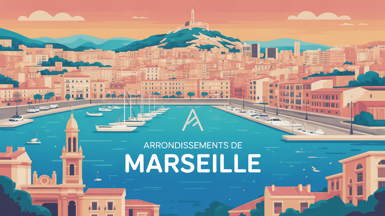 vue carte stylisée marseille arrondissements