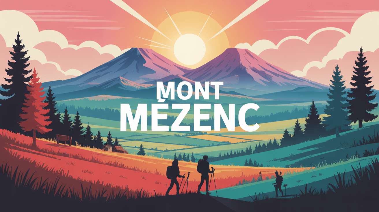 Panorama mont mezenc volcans et plateaux