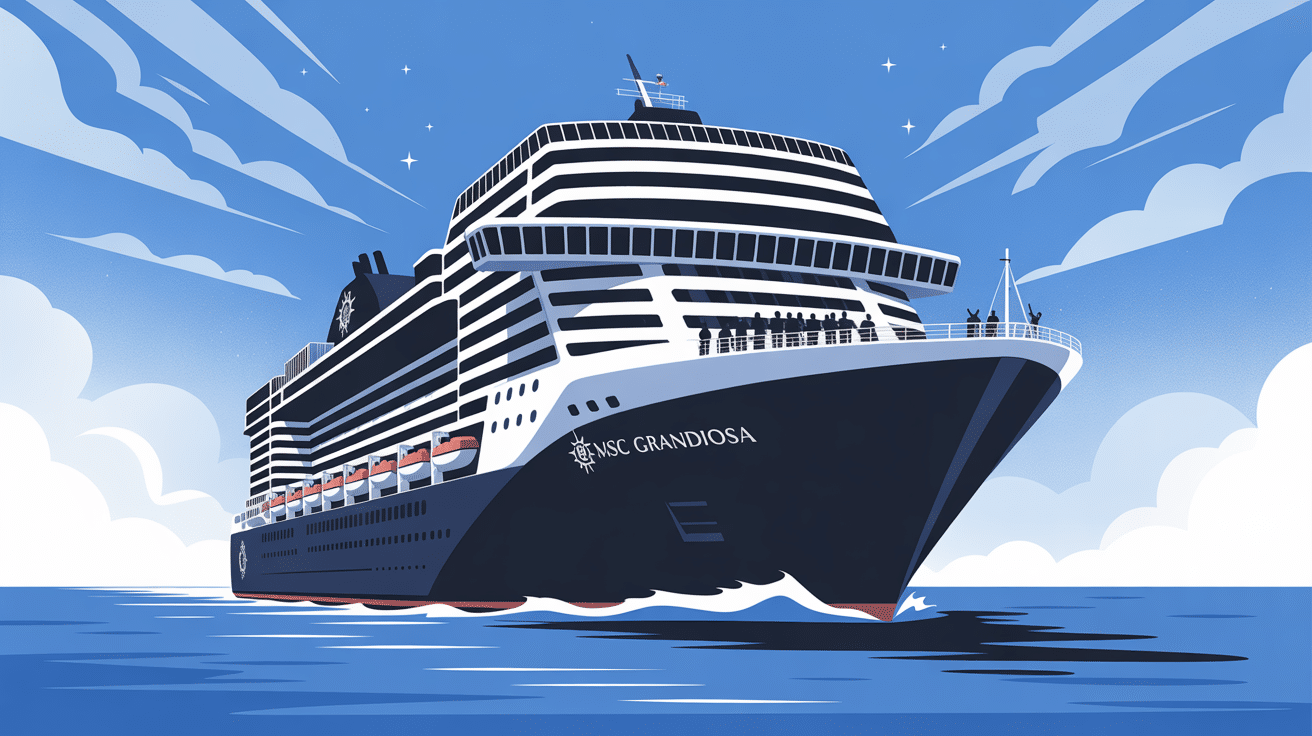 Illustration MSC Grandiosa navire de croisière moderne