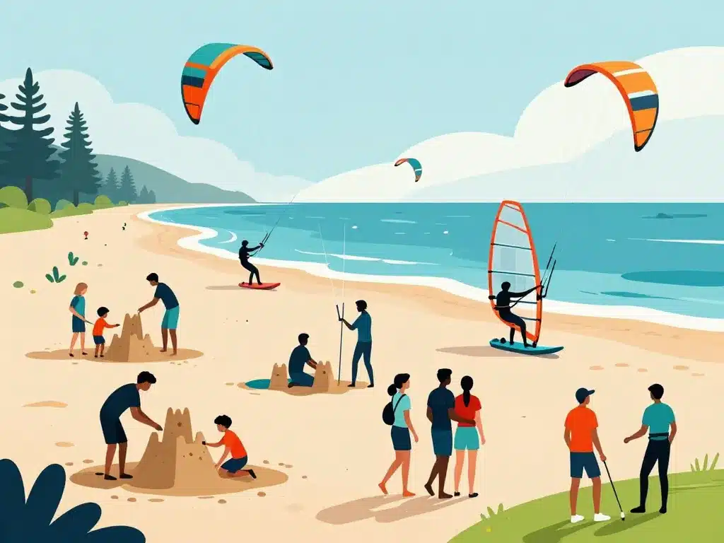 Scène d’activités et loisirs à Hardelot Plage