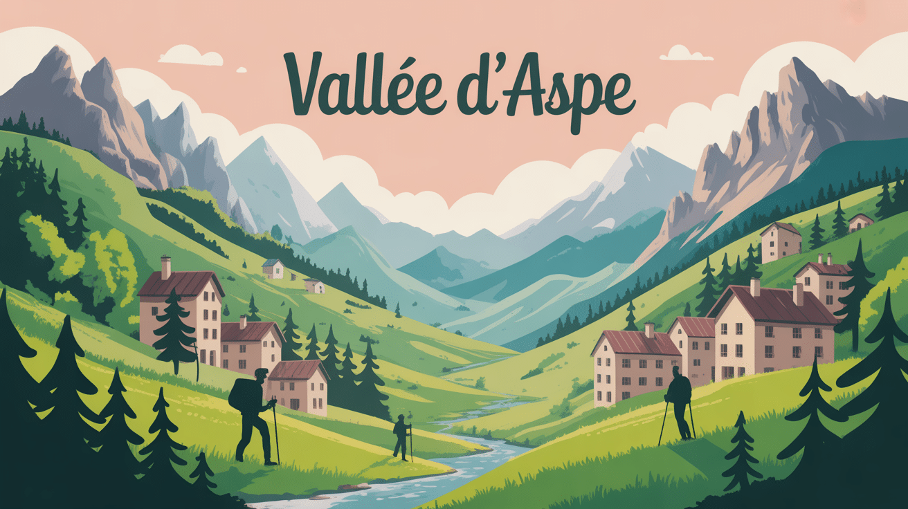 panorama vallée d'aspe entre montagnes et villages pittoresques