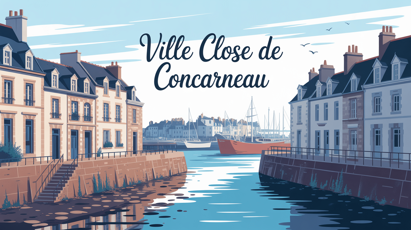 illustration ville close concarneau remparts port