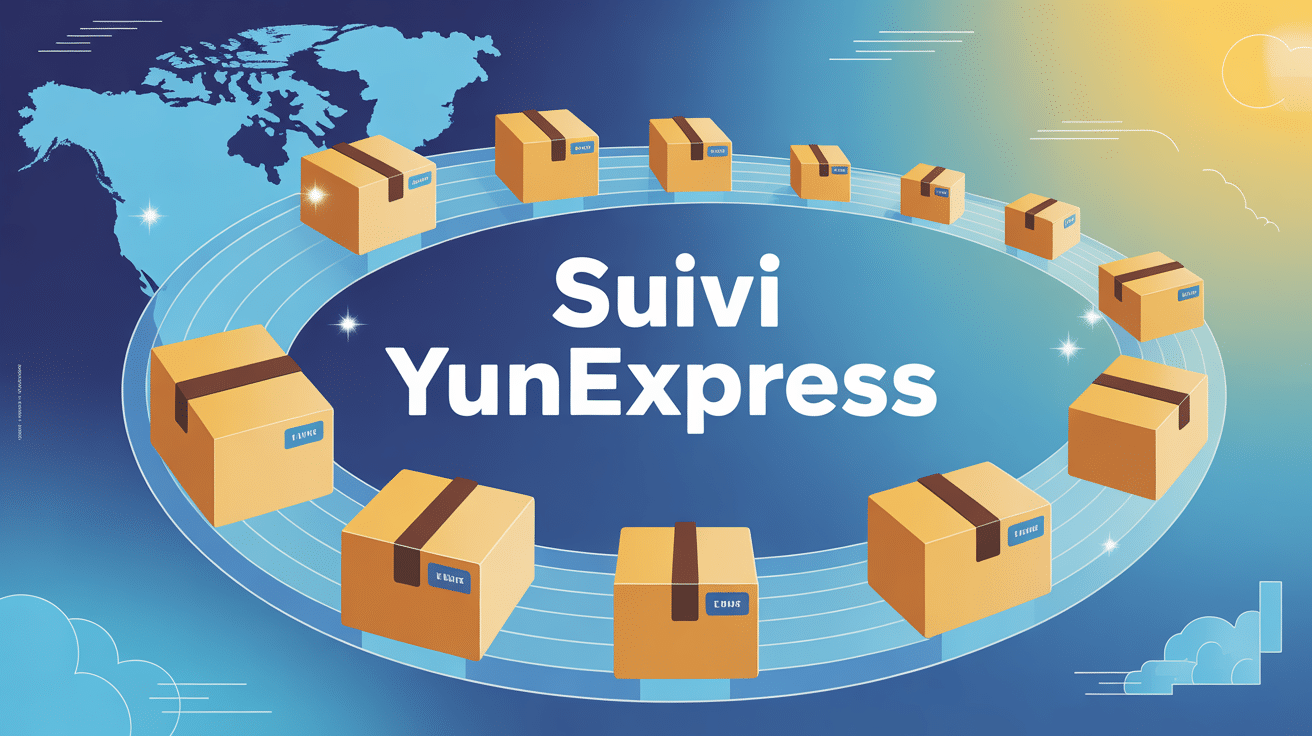 Illustration yunexpress suivi carte Chine France