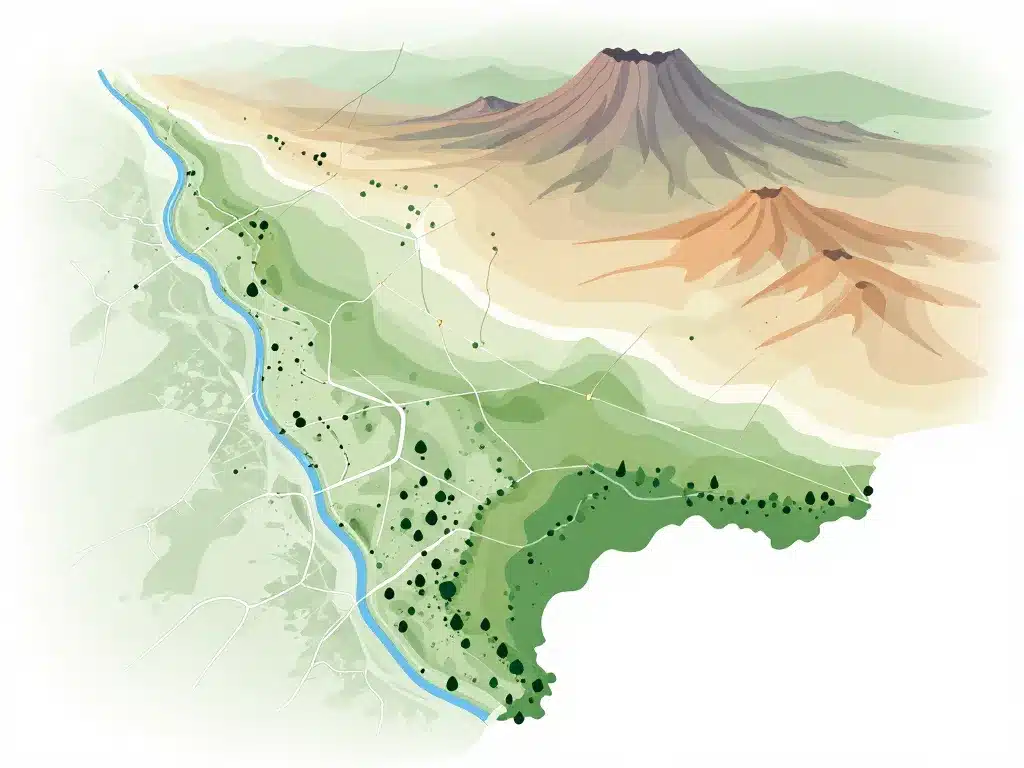 Ardeche carte structure reliefs plaines montagnes