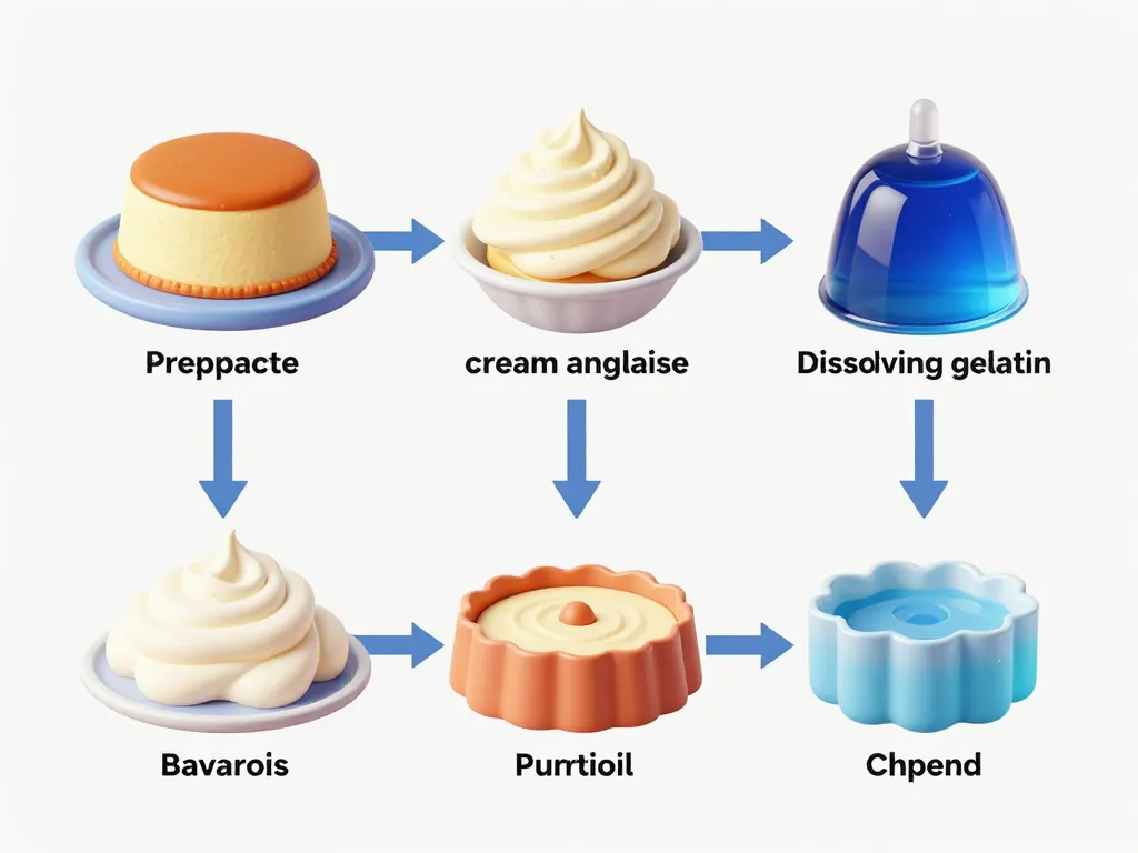 Schéma étapes bavarois préparation pas à pas