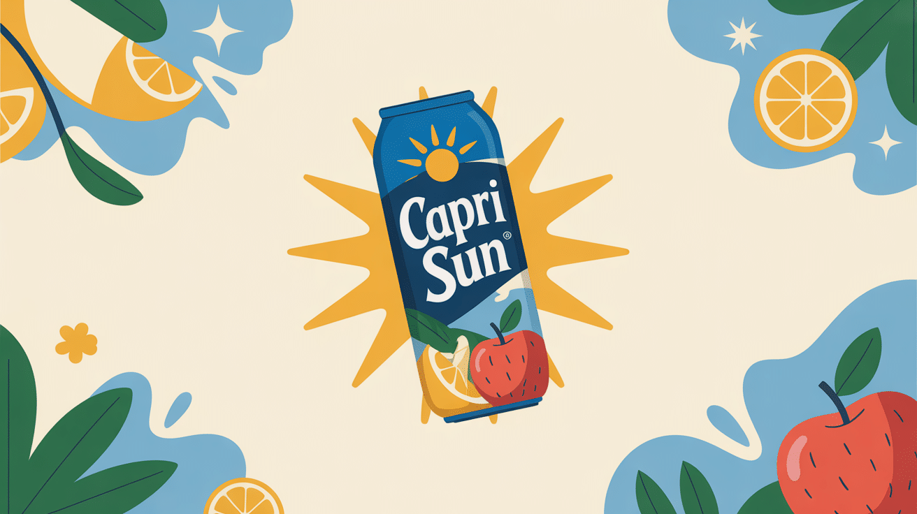 Illustration festive de Capri Sun avec fruits
