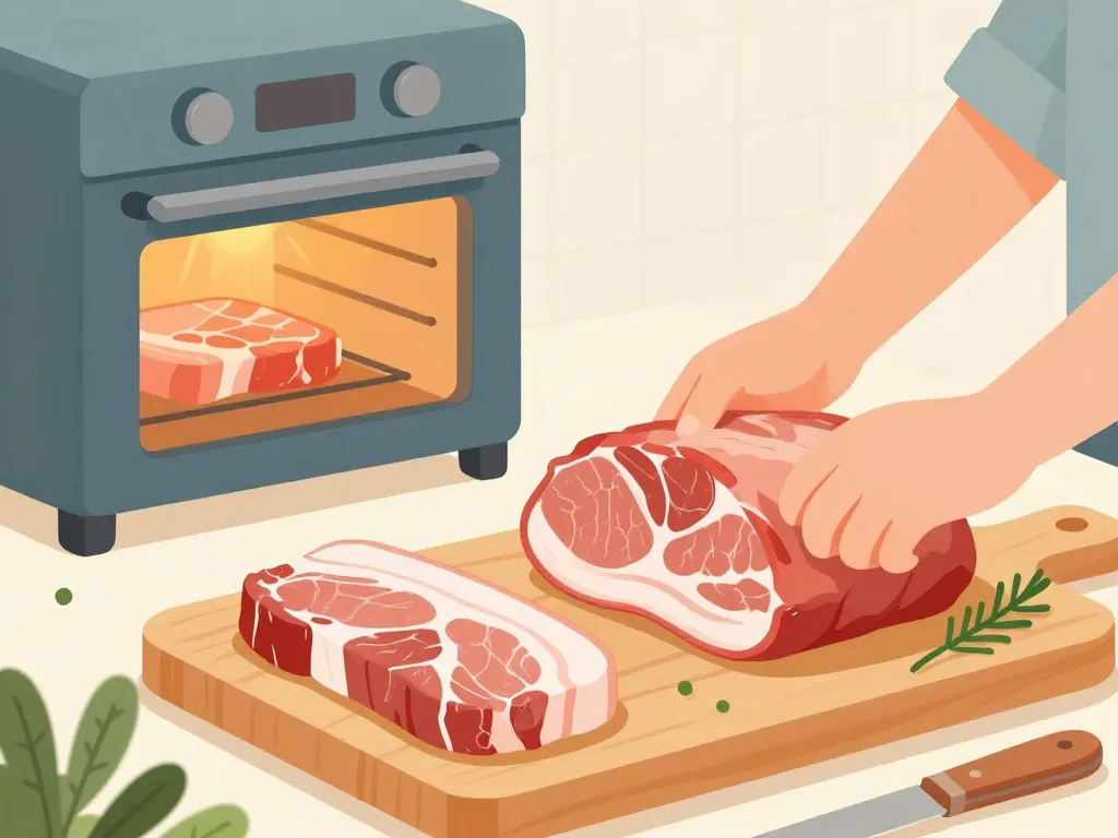 Différents morceaux pour cuisson rôti de porc