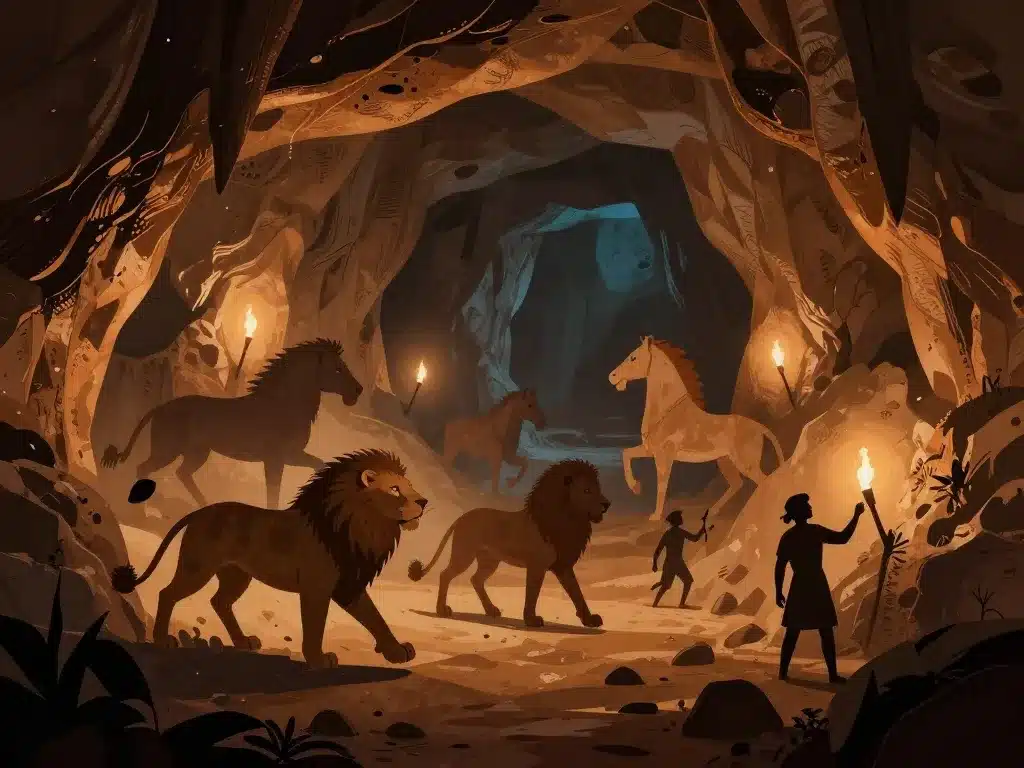 intérieur grotte chauvet 2 animaux préhistoriques peinture