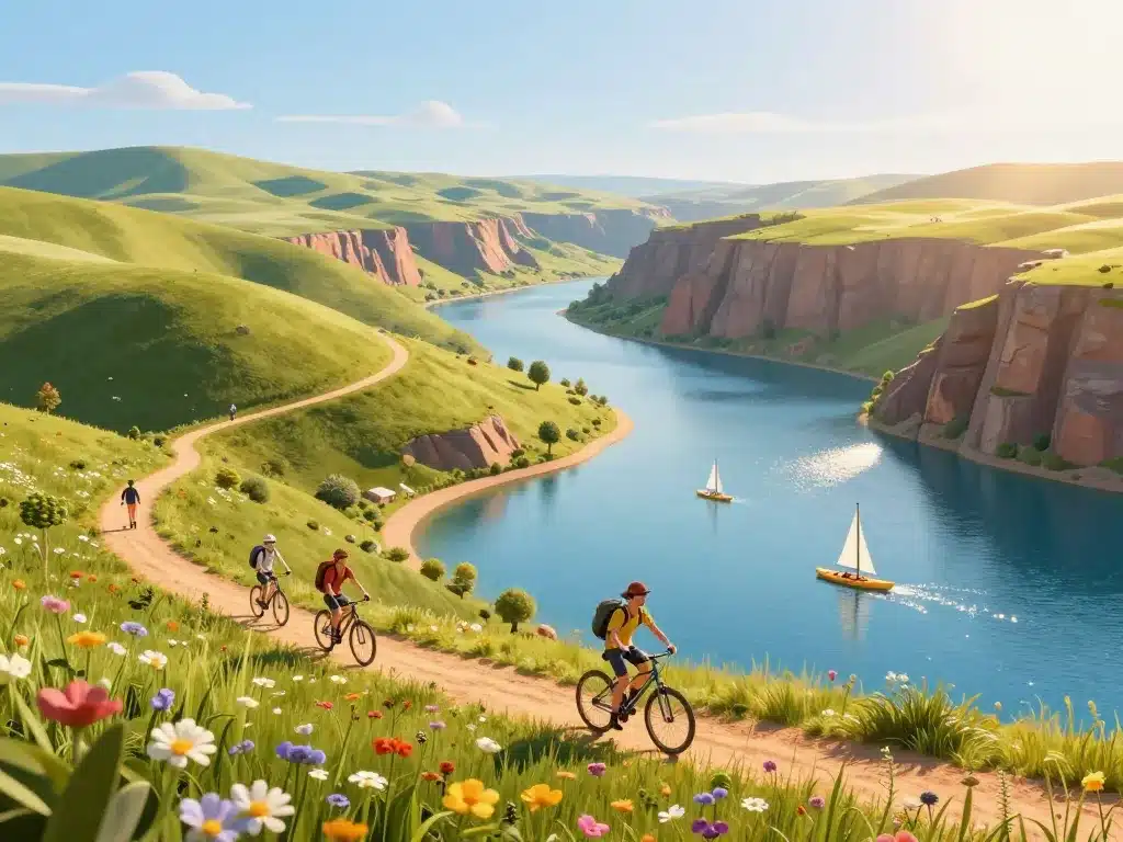 Paysage de Lodève lacs collines activités plein air