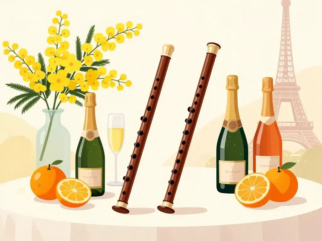 mimosa cocktail flûtes ingrédients