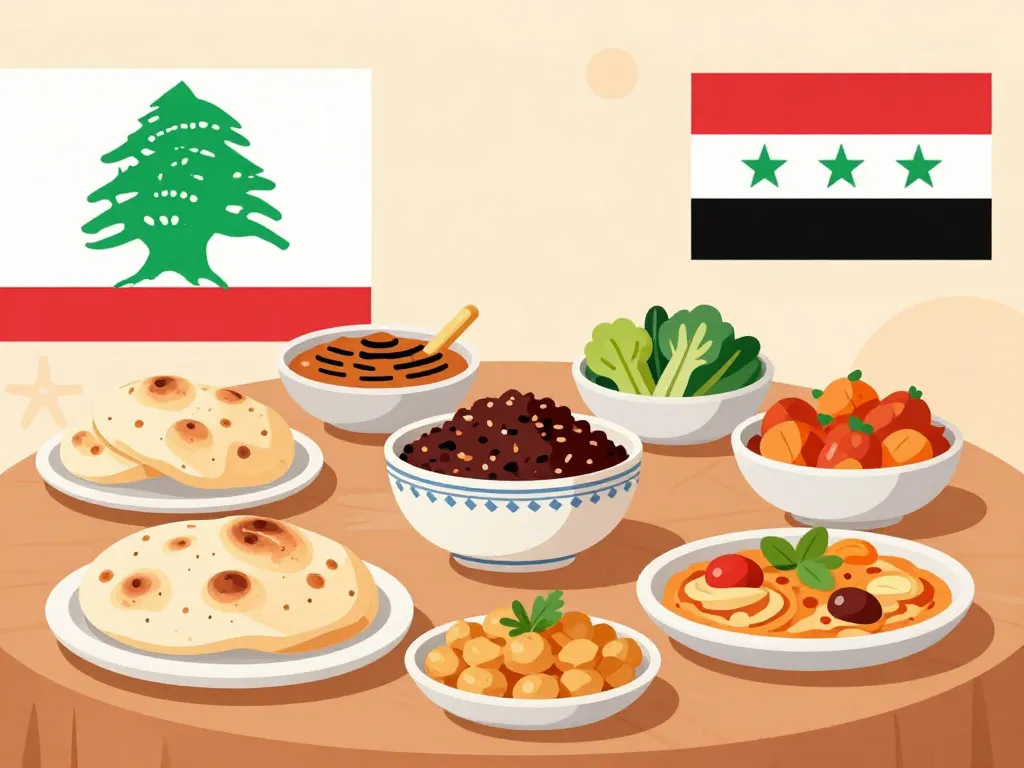 Moutabal sur table mezze levantine ambiance festive