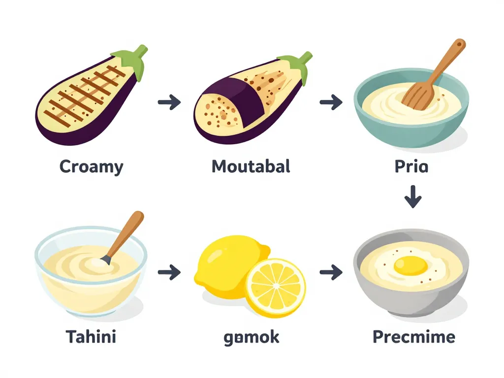 Préparation moutabal maison : grill aubergine, tahini, citron