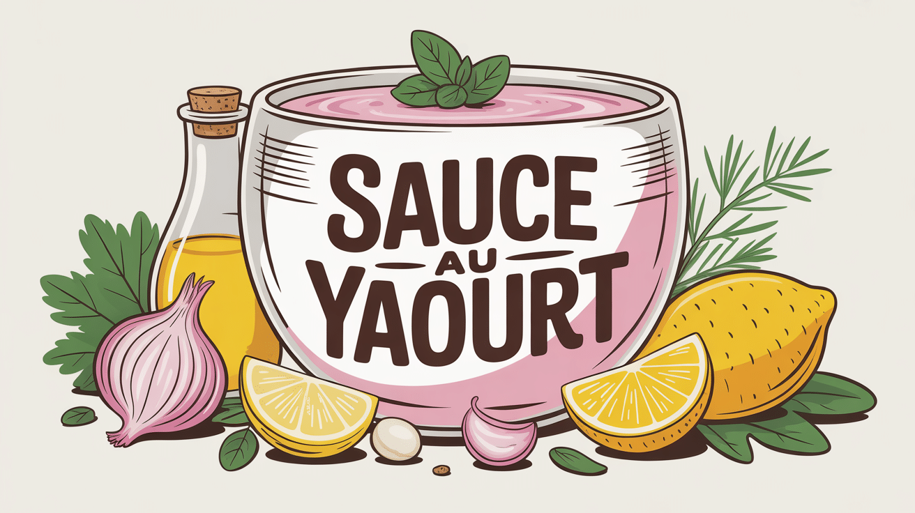 sauce au yaourt bol et ingrédients frais