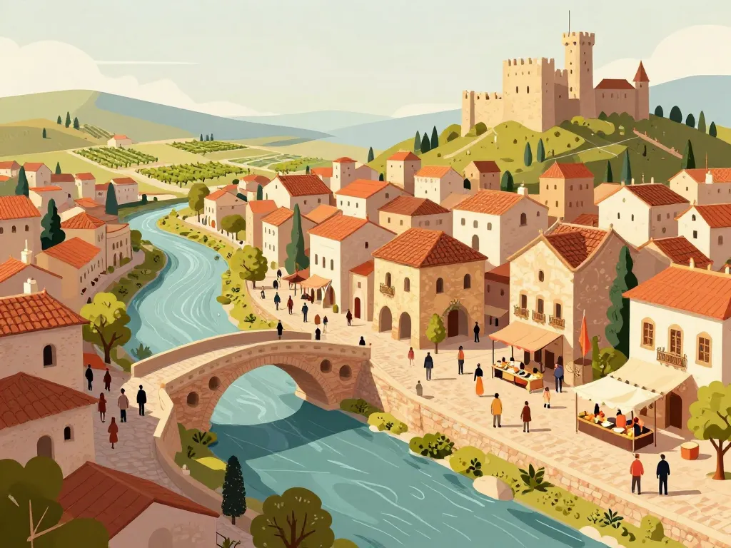 Vue sites touristiques Sommières pont château