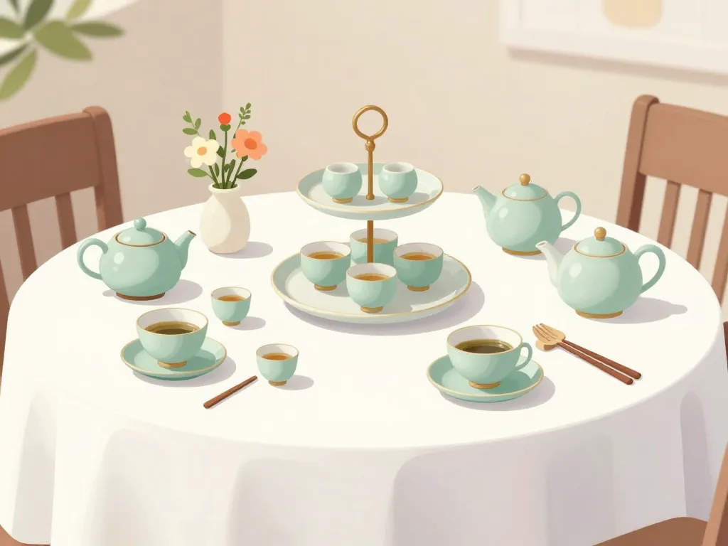 table tea time dressée à la maison élégamment