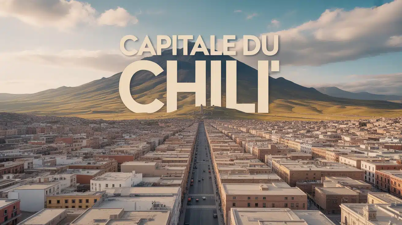 Illustration capitale du Chili avec gratte-ciels et éléments coloniaux
