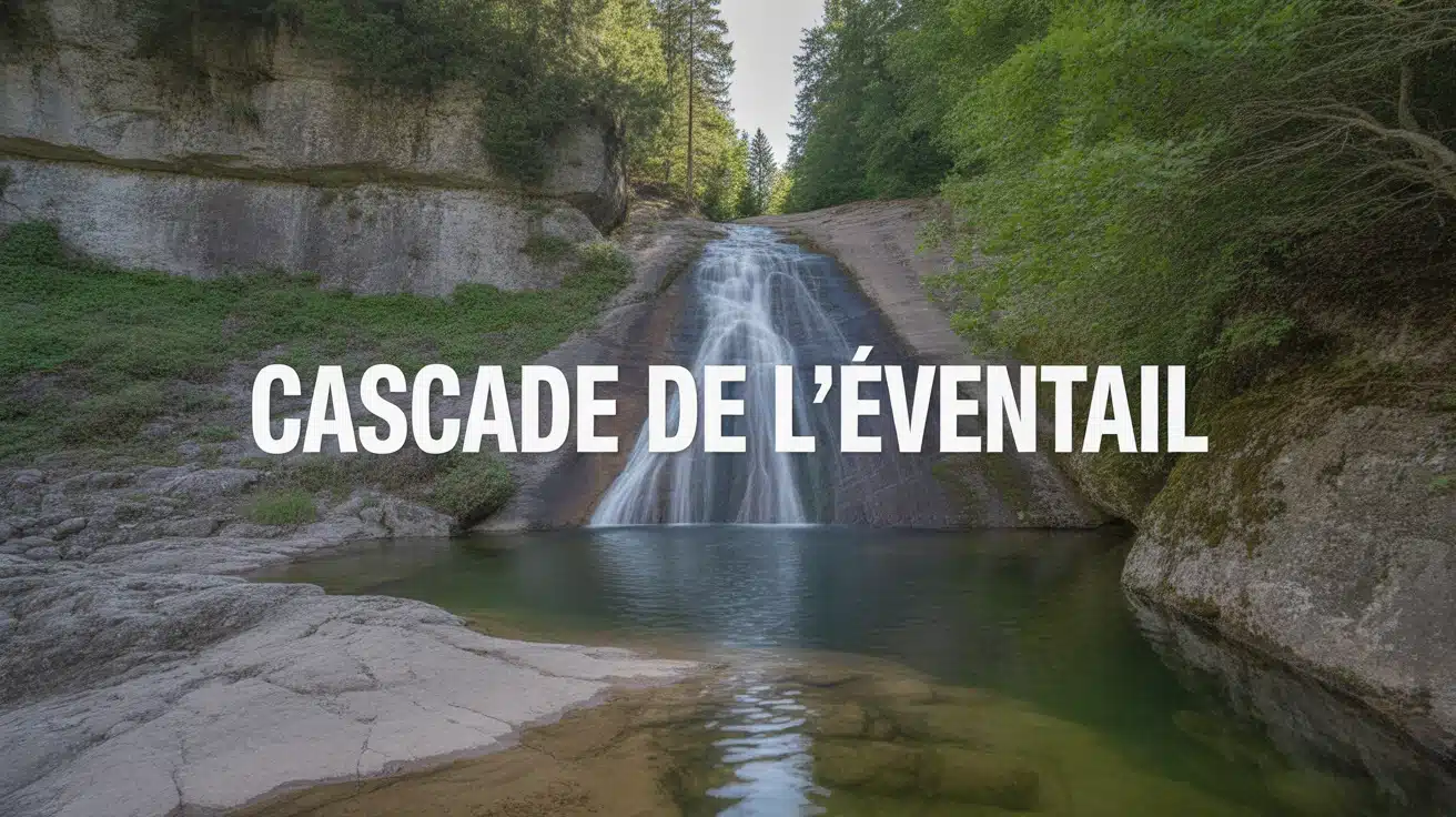 Illustration cascade de l'Éventail avec chute d'eau en éventail