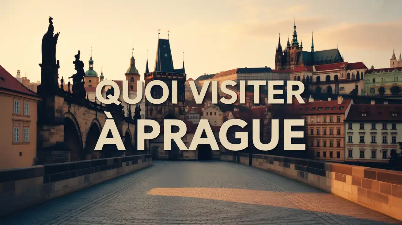 illustration vectorielle de quoi visiter à Prague avec Pont Charles et Château