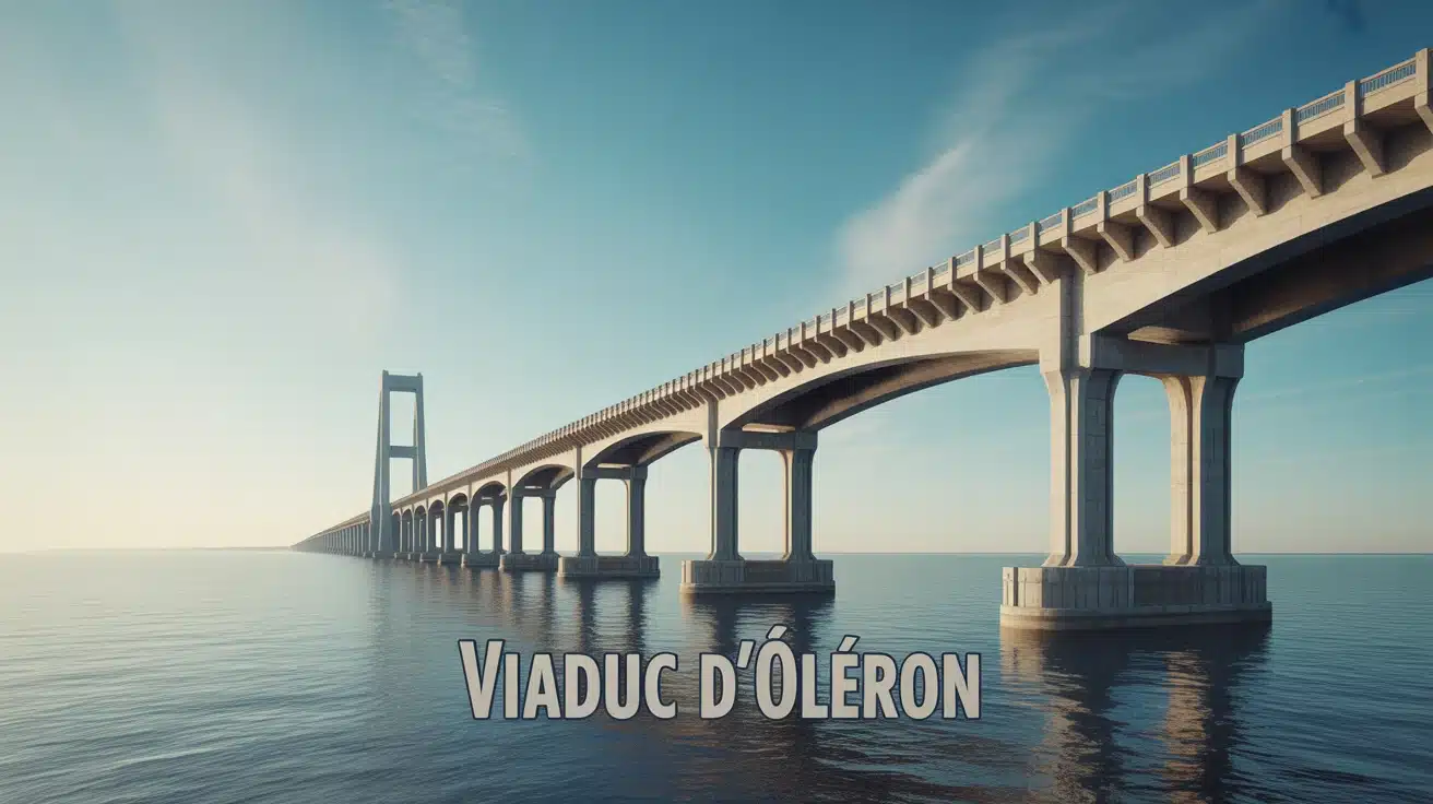 illustration vectorielle du viaduc d Oléron au-dessus de la mer