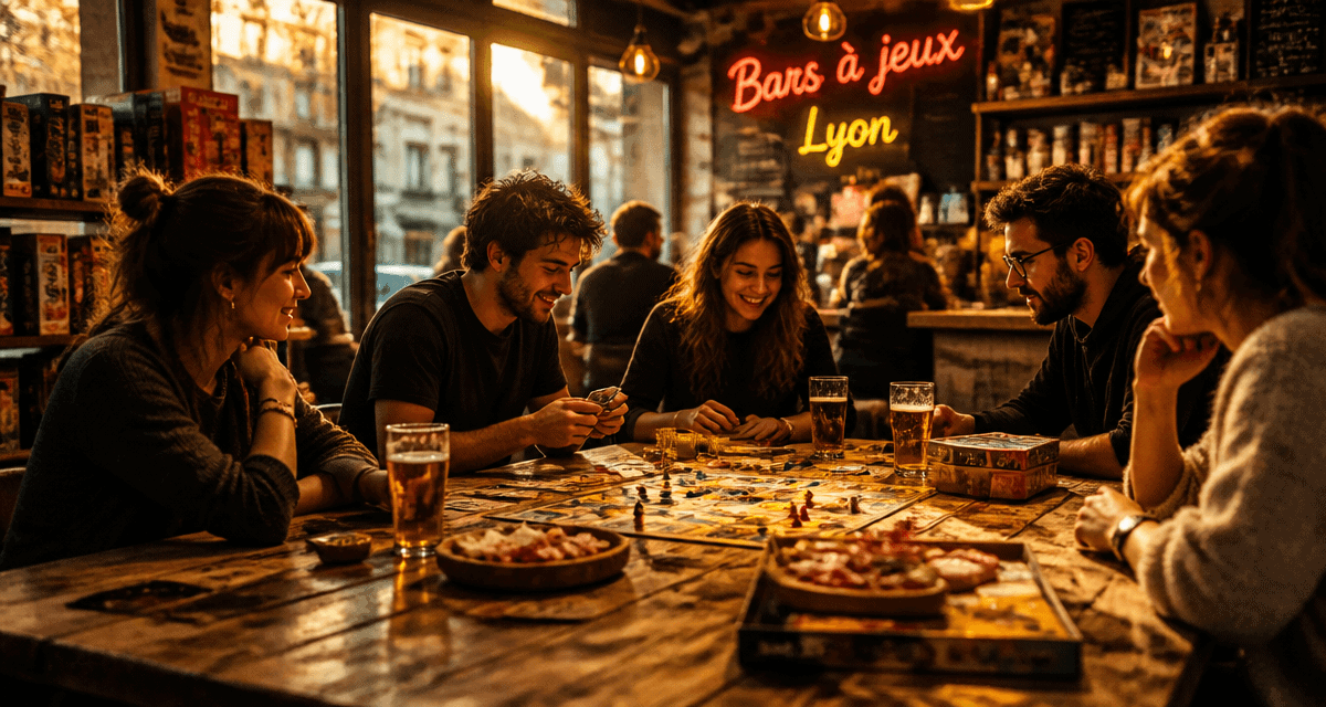 Bar a jeux Lyon table jeux bières