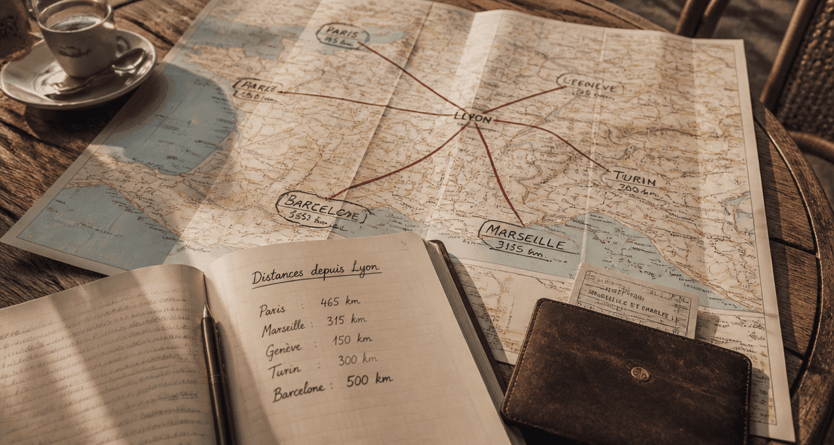 distance lyon carte routière et carnet